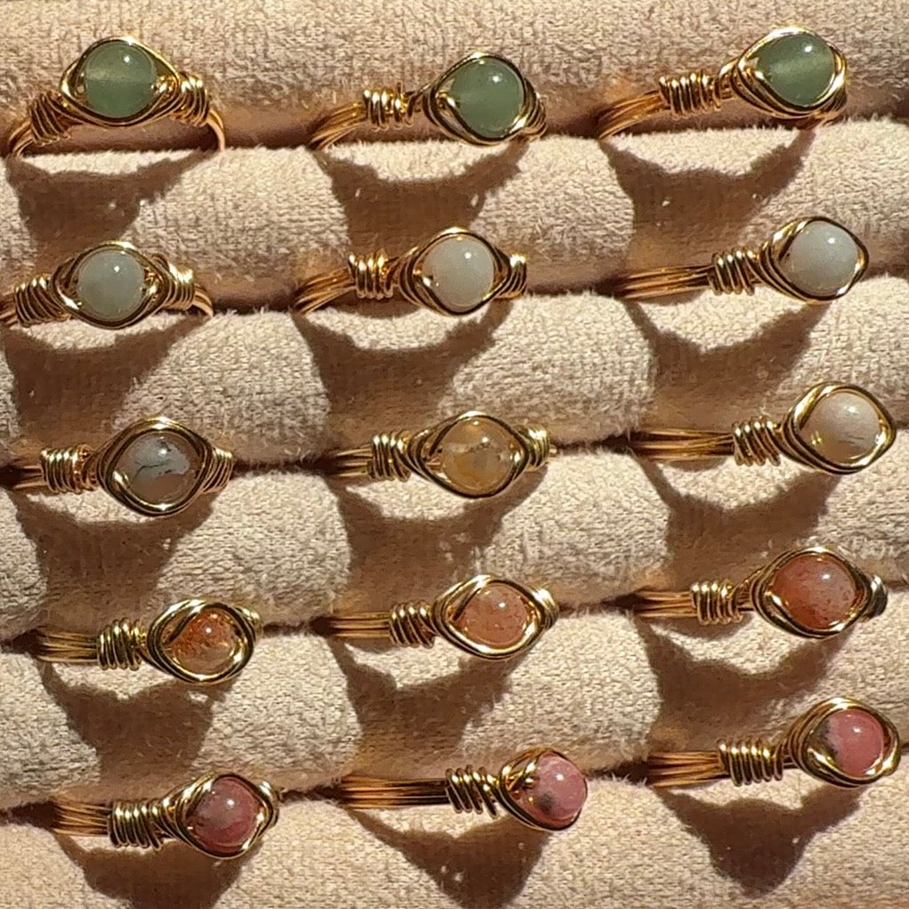 Wire Wrapped Crystal Ring