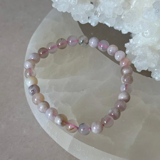 Flower Agate Bracelet | 6mm |