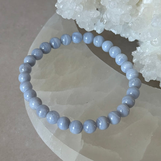 Blue Lace Agate Bracelet | 6mm |