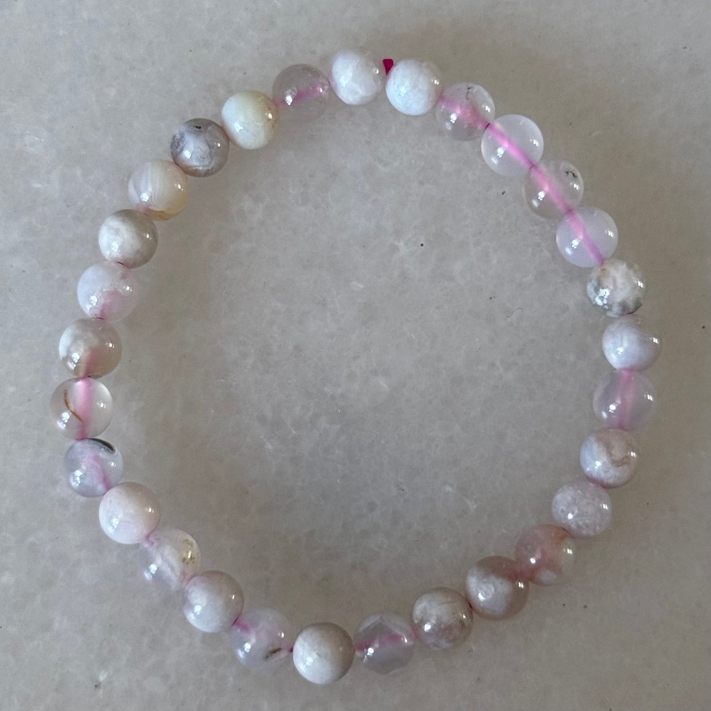 Flower Agate Bracelet | 6mm |