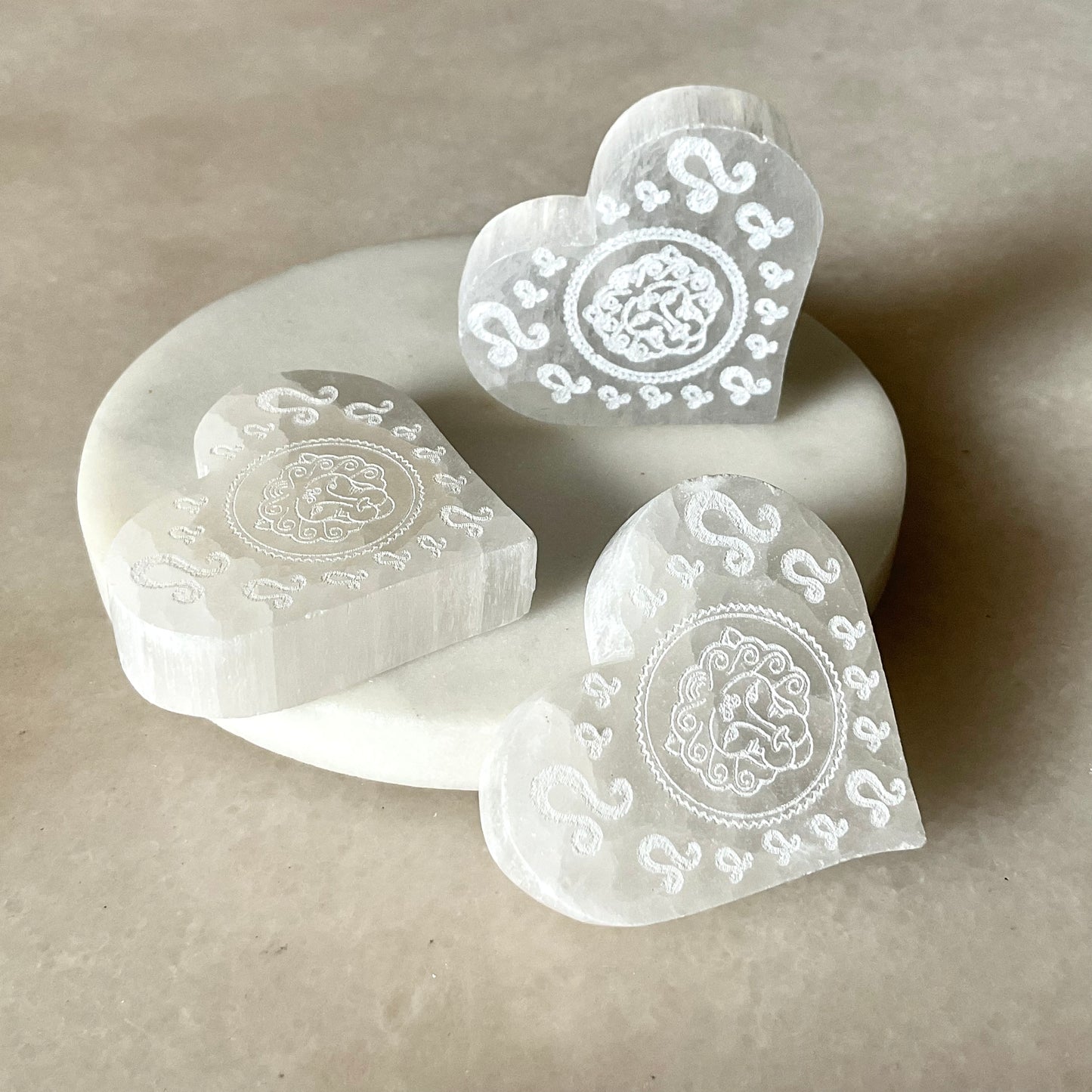 Selenite Zodiac Heart