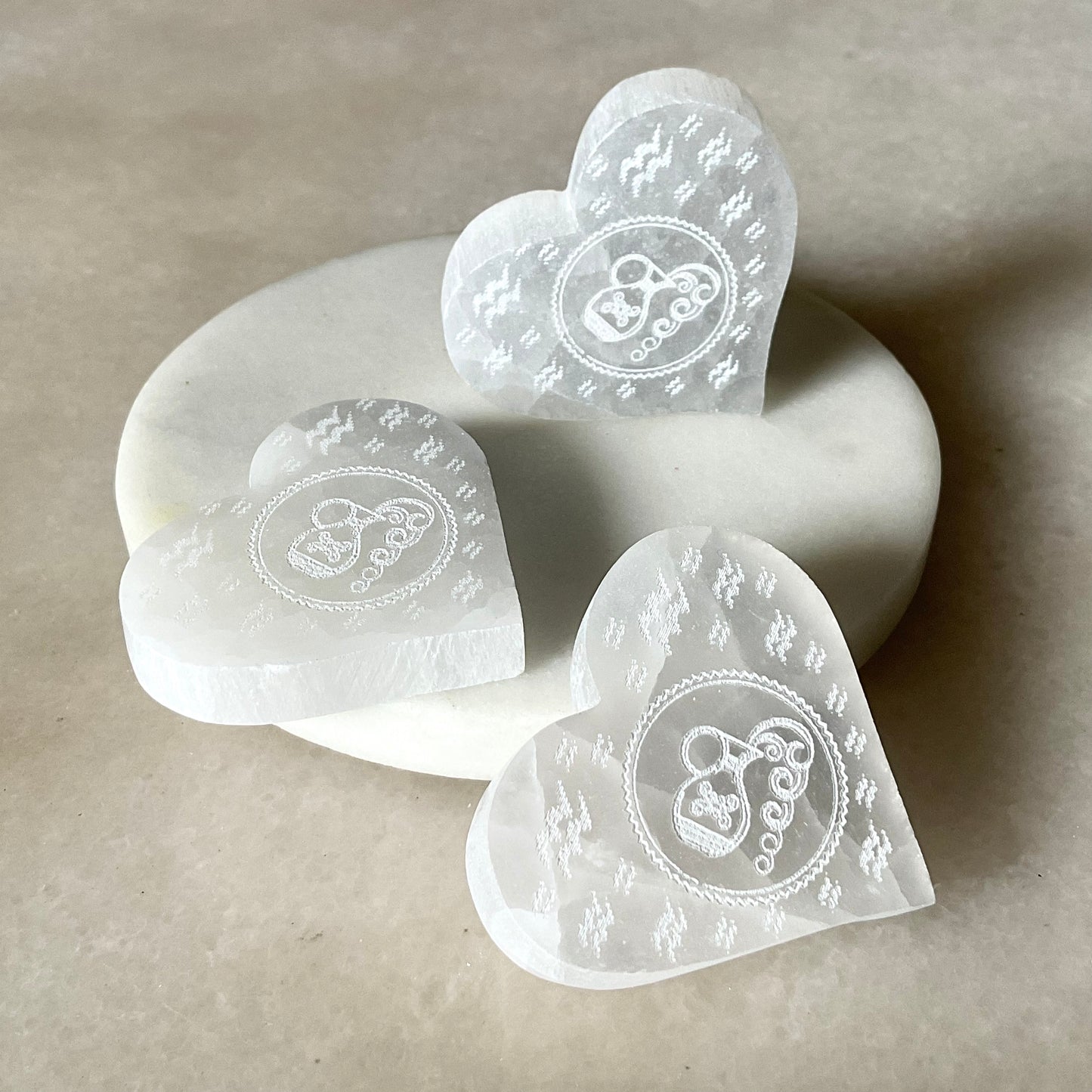 Selenite Zodiac Heart