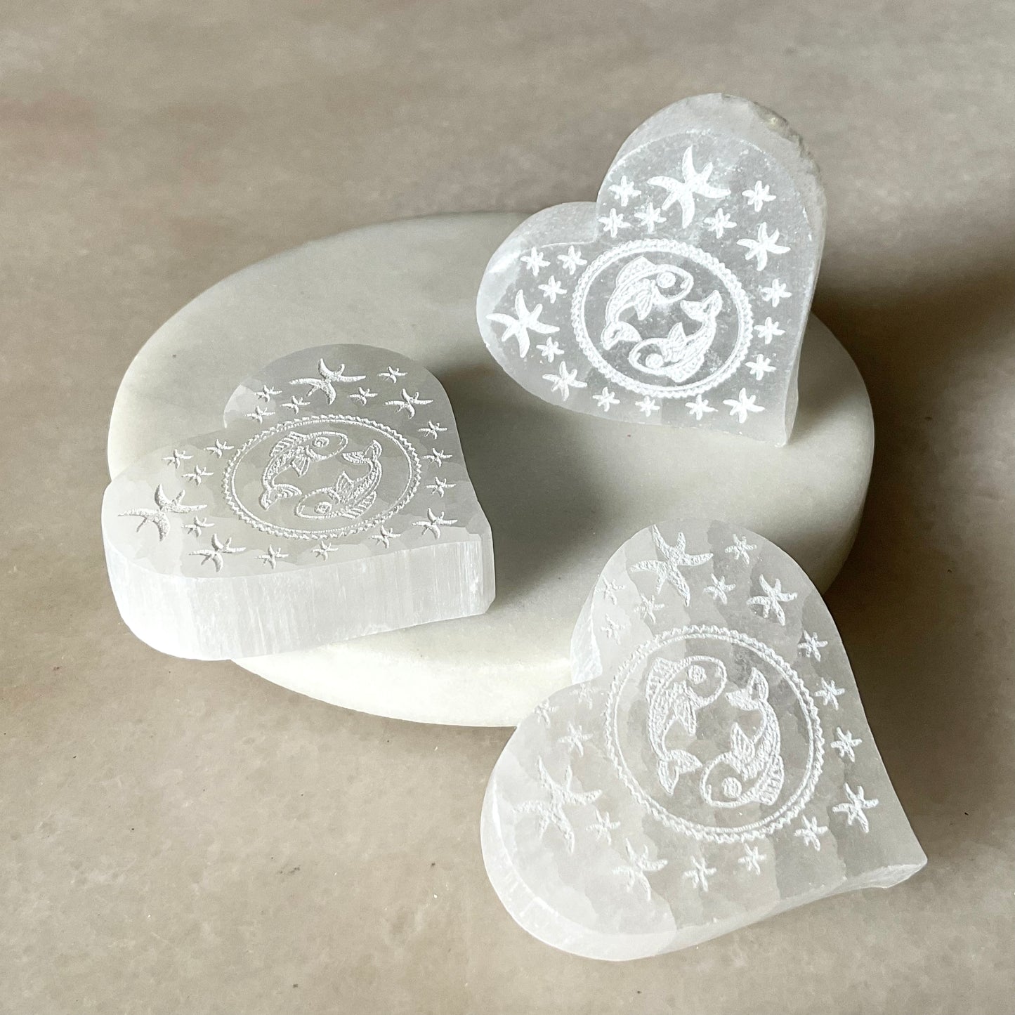 Selenite Zodiac Heart