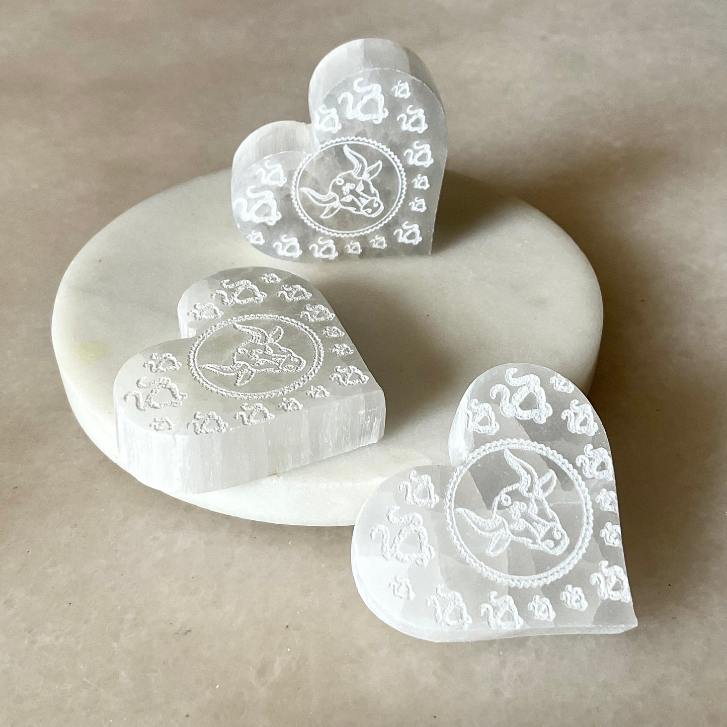 Selenite Zodiac Heart