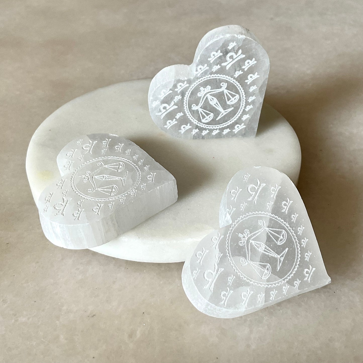 Selenite Zodiac Heart