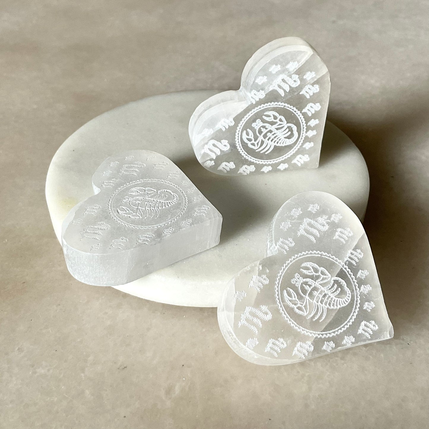 Selenite Zodiac Heart