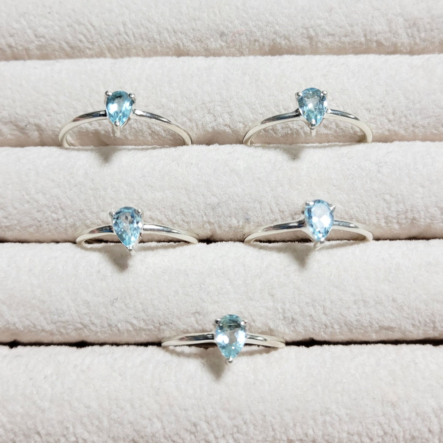 Dainty Sterling Silver Ring - Aquamarine