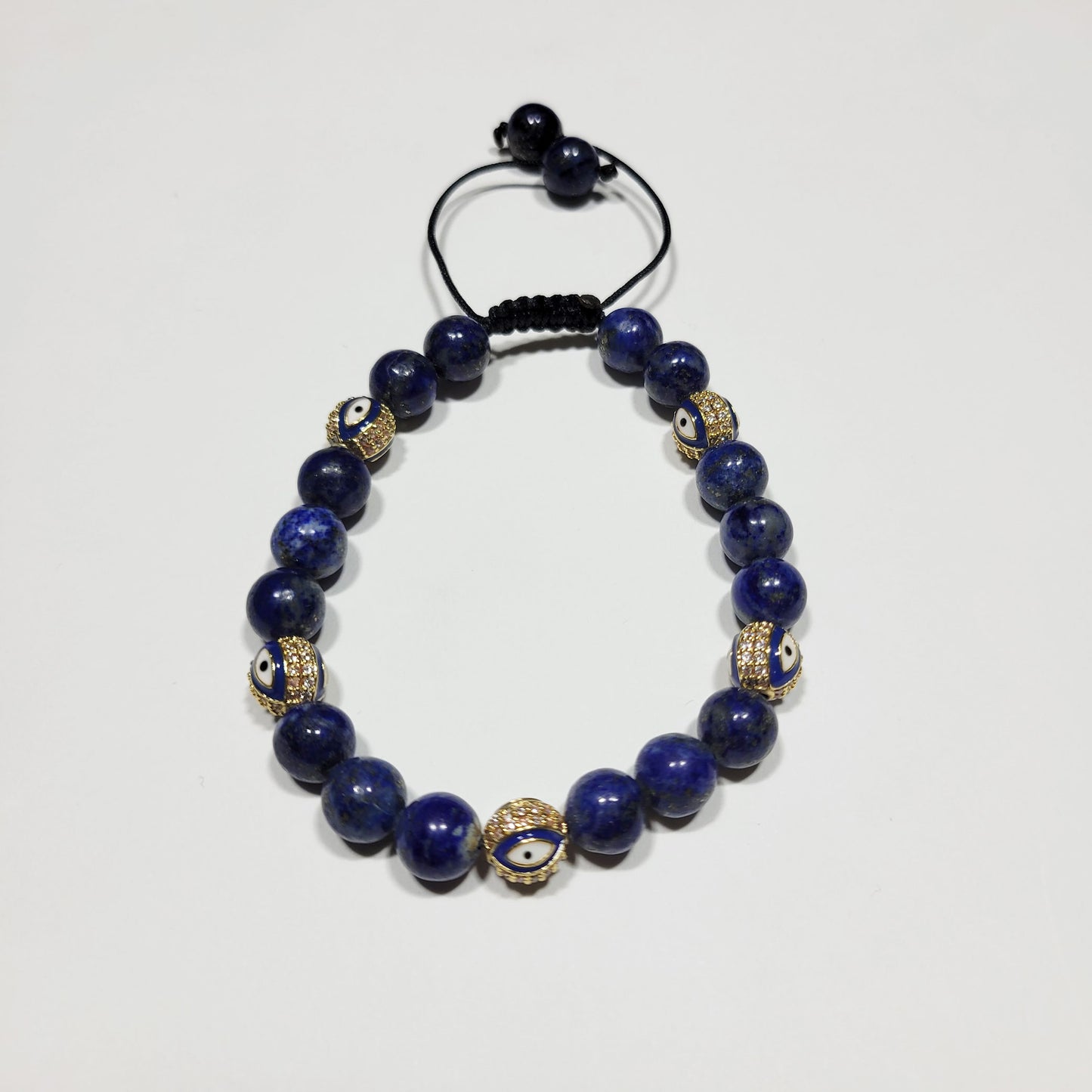 Dark Blue Evil Eye Bracelet - Lapis Lazuli