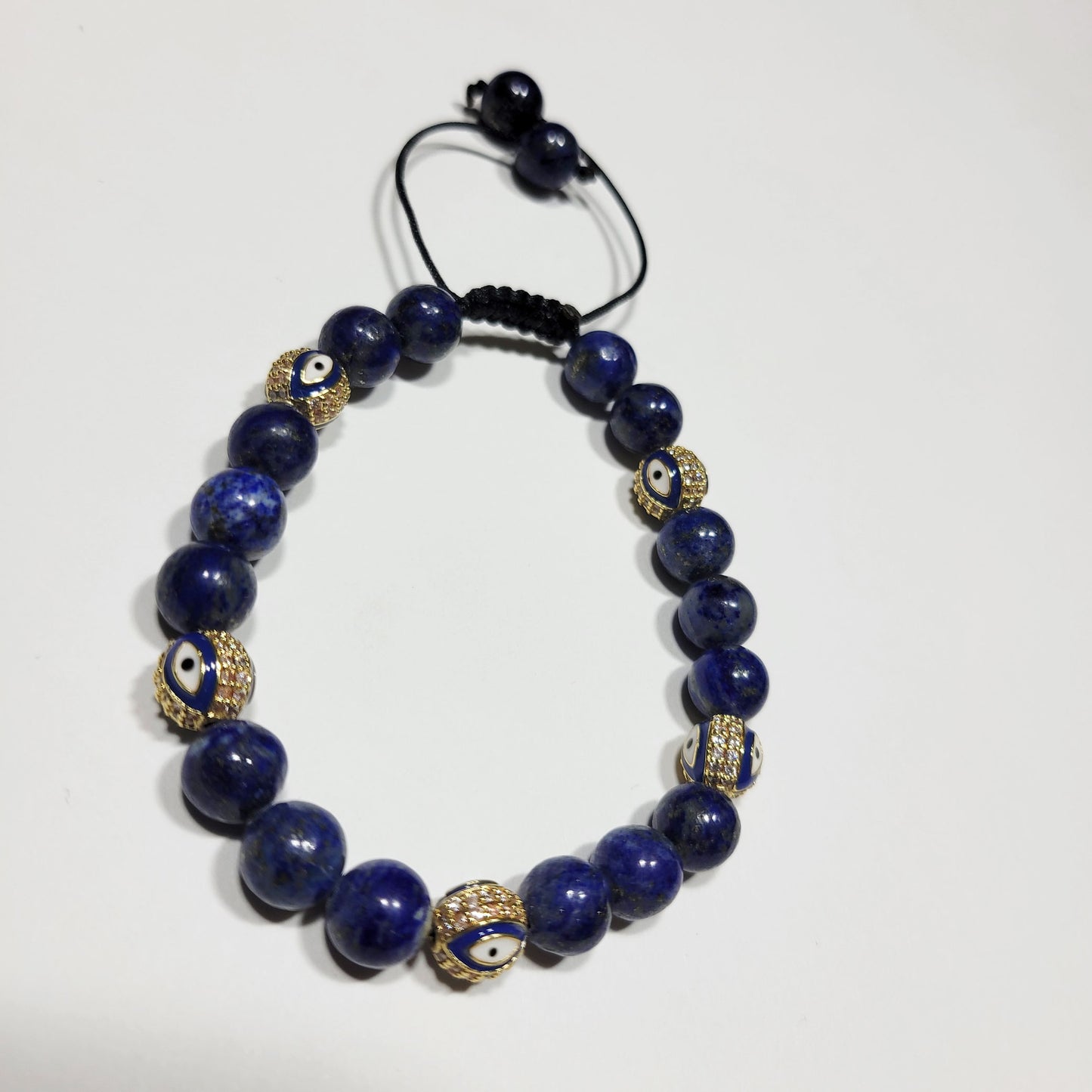 Dark Blue Evil Eye Bracelet - Lapis Lazuli