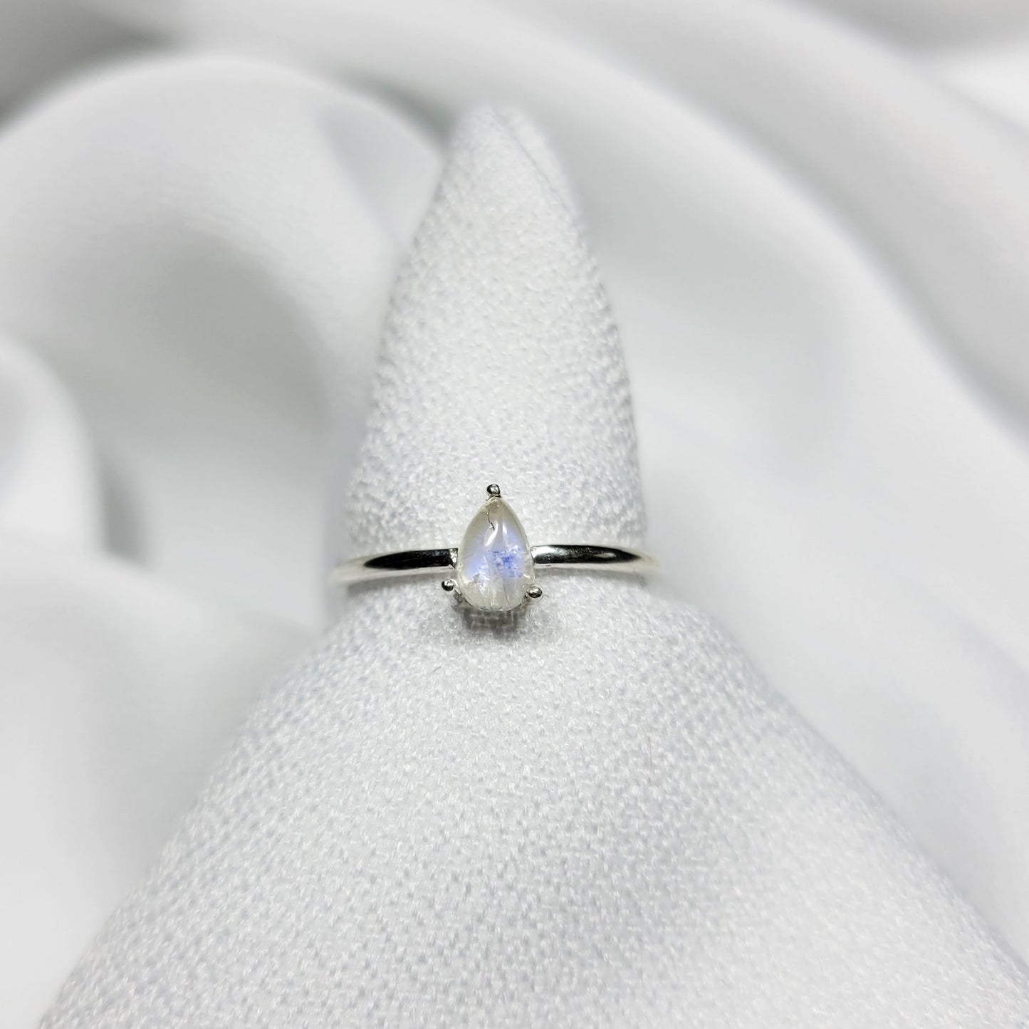 Dainty Sterling Silver Ring - Moonstone