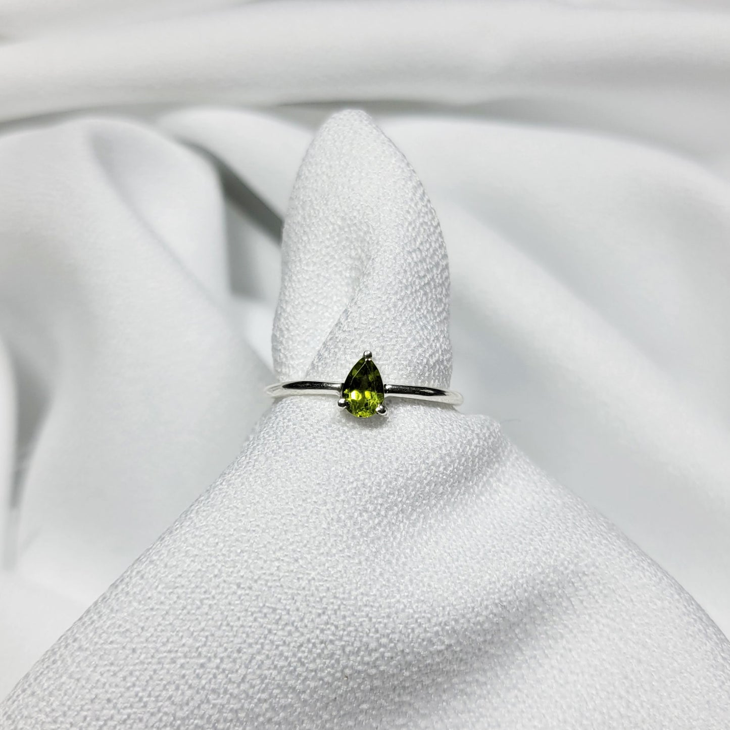 Dainty Sterling Silver Ring - Peridot