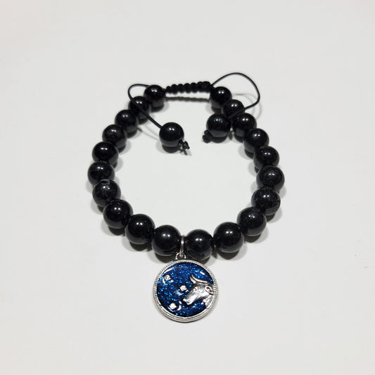 Taurus Winter Zodiac Bracelet - Black Tourmaline